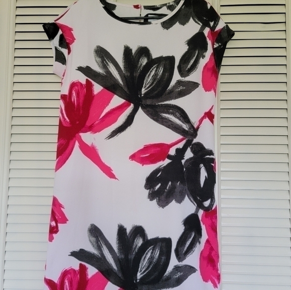 Black and Pink Floral Midi Dress Office Dress Next Direct Size 8 - Picture 4 of 8